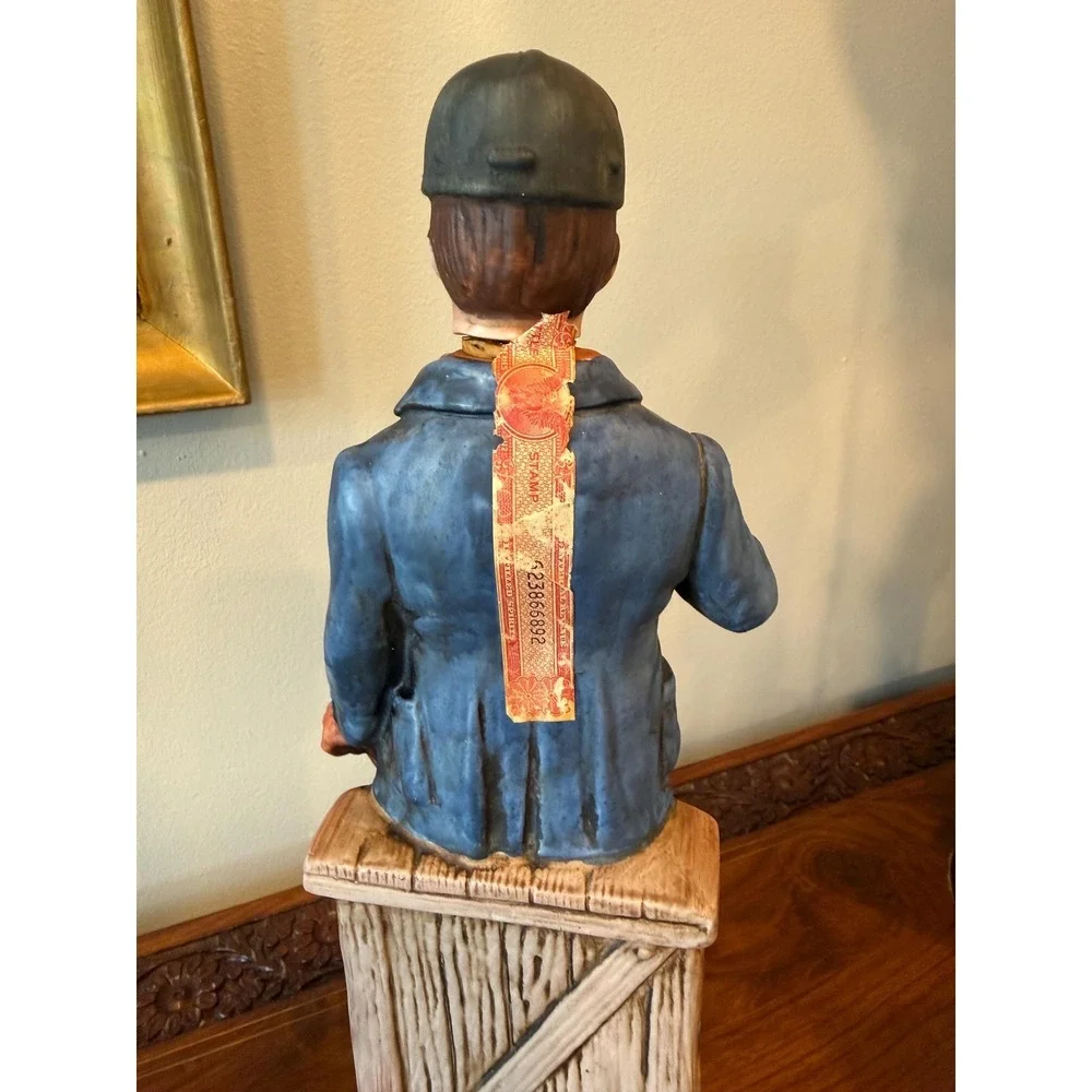 Vintage 1975‎ Coal Miner Decanter, King Coal Bourbon Bottle, Porcelain Figural